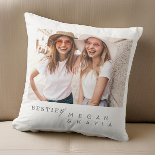 Coussin Photo d'amies inséparables minimaliste moderne BFF