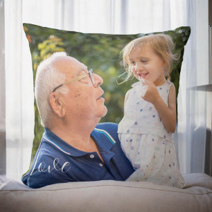 Coussin Photo d'amour entre grands-parents et petits-enfan