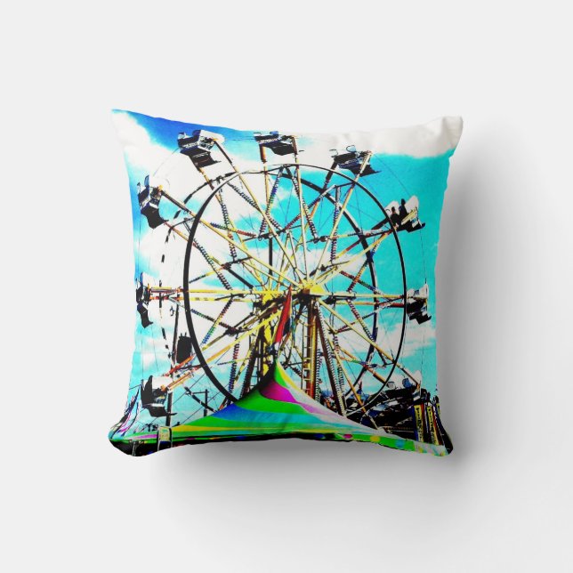 Coussin Photo d'art de bruit de roue de Ferris de cheval (Recto)