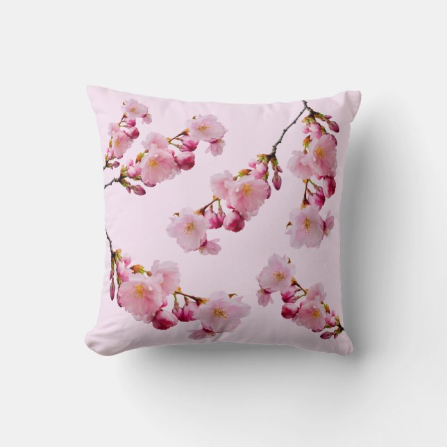 Coussin Photo de branches de printemps de fleurs de cerisi (Recto)