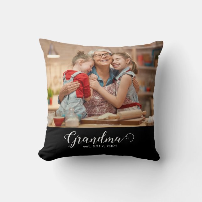Coussin Photo de cadeau de script établi de grand-mère (Recto)