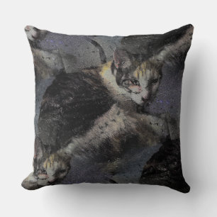 Coussin Photo de chat avec effec trough