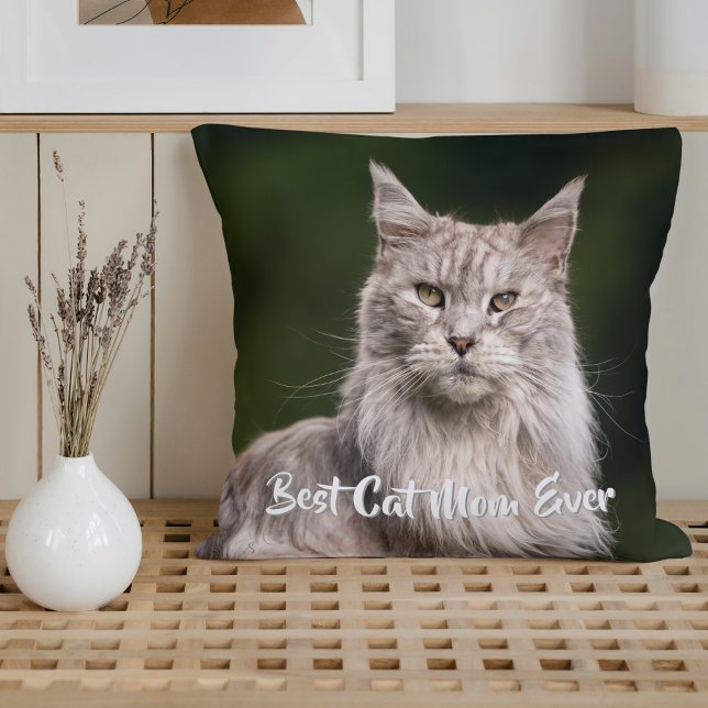 Coussin Photo de chat en coton du Maine (Créateur téléchargé)