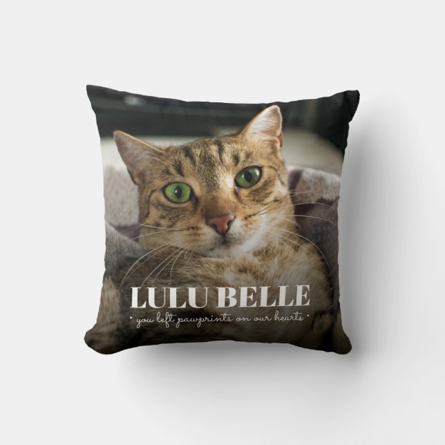 Coussin Photo de chat mémorial Empreintes de pattes dans n (Recto)