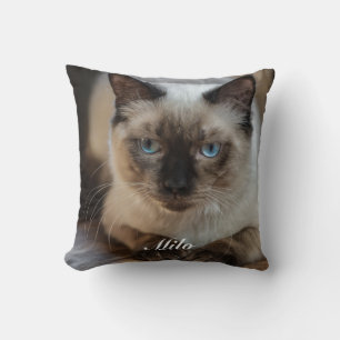 Coussin Photo de chat Ragdoll personnalisé avec nom