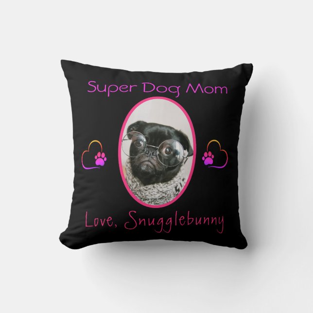 Coussin Photo de chien Meilleur chien Maman Jamais Emprein (Recto)