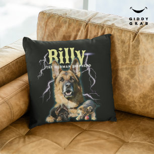 Coussin Photo de chien personnalisée Bootleg tendance 90s