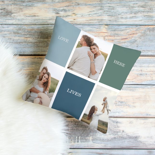 Coussin Photo de collection de la famille moderne | Amour  (Créateur téléchargé)