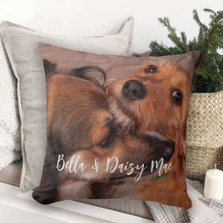 Coussin photo de compagnie personnalisé double fa