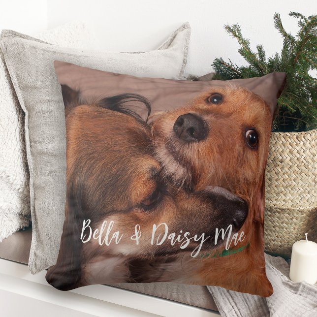  Coussin photo de compagnie personnalisé double fa (Créateur téléchargé)