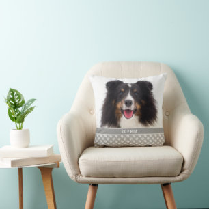 Coussin Photo de compagnie personnalisée avec des empreint
