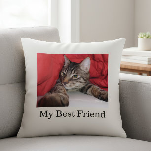 Coussin Photo de compagnie personnalisée avec texte humori