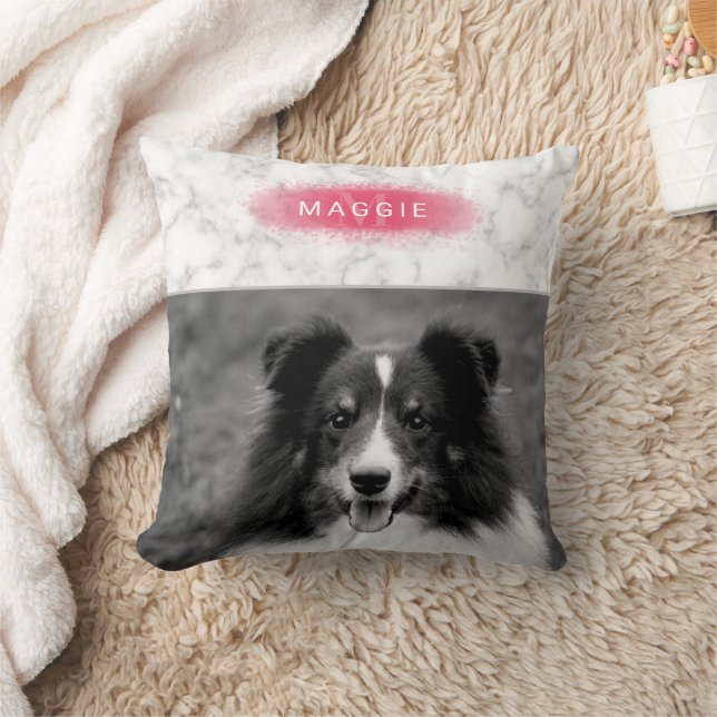 Coussin Photo de compagnie personnalisée & texture de faux (Couverture)