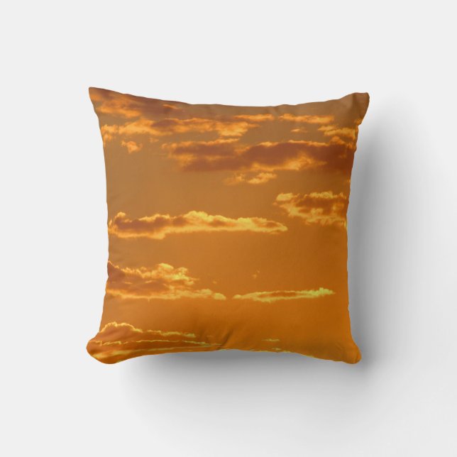 Coussin Photo de coucher de soleil ciel orange jaune lumin (Recto)