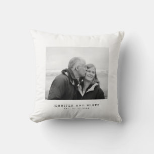 Coussin Photo de couple d'anniversaire Date de mariage