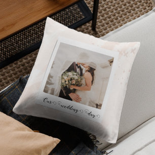 Coussin Photo de couple moderne pour notre jour de mariage
