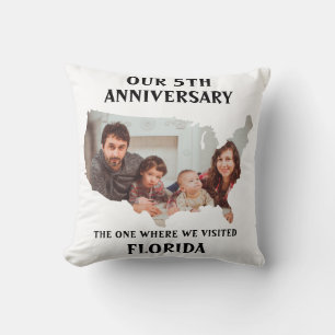 Coussin Photo de couple personnalisée de vacances de maria