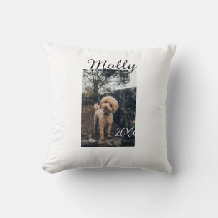 Coussin Photo de date d'anniversaire moderne d'année d'ani