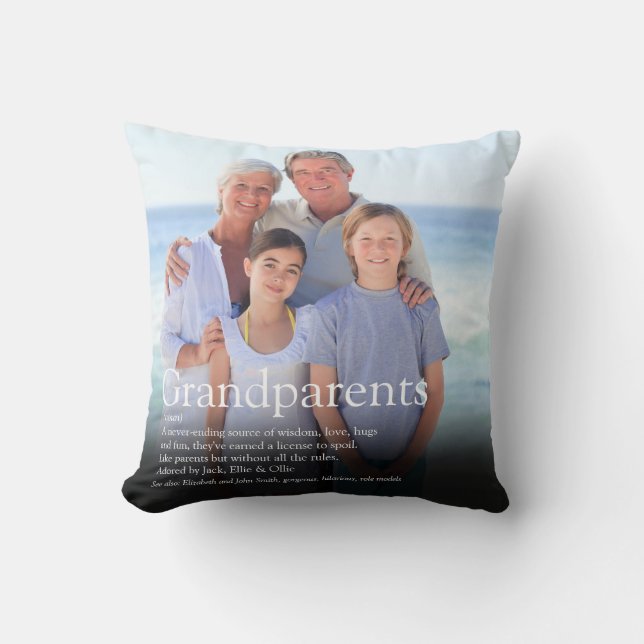 Coussin Photo de définition amusante de grands-parents mod (Recto)