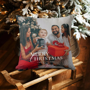 Coussin Photo de famille classique moderne minimaliste