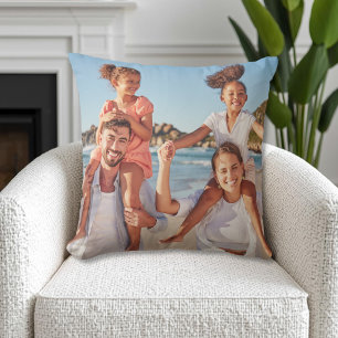 Coussin Photo de famille double face personnalisé