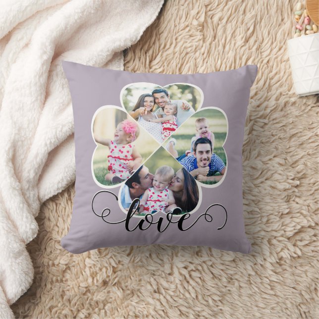Coussin Photo de famille moderne Amour du coeur (Couverture)