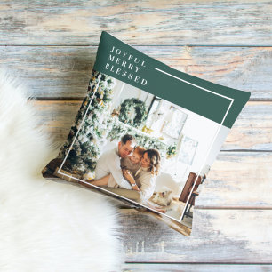 Coussin Photo de famille moderne   Joyeux Joyeux Joyeux Bé