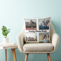 Coussin photo de famille moderne - "La famille est