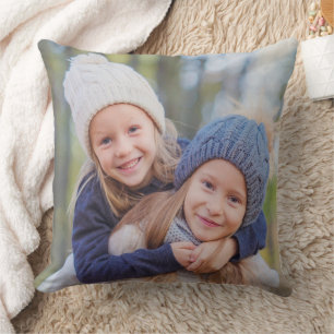 Coussin Photo de famille recto verso pour les fêtes saison