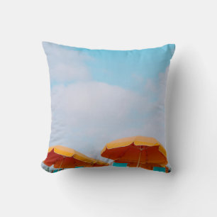 Coussin Photo de fermeture de chaises longues et parasol d