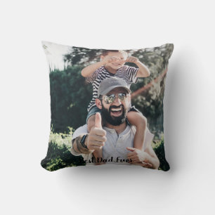 Coussin Photo de Fête des pères personnalisée du meilleur