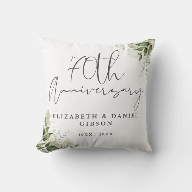 Coussin Photo de fleurs de verdure pour 70e anniversaire d (Recto)