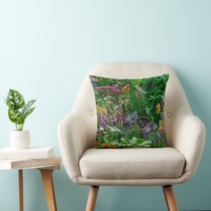 Coussin Photo de fleurs d'été dans un jardin de cottage an