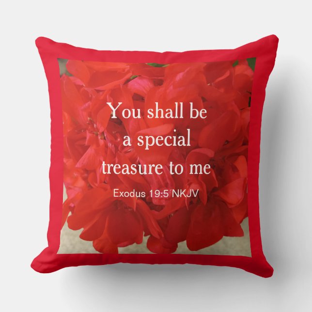 Coussin Photo de la Bible Florale de Géranium Rouge brilla (Recto)