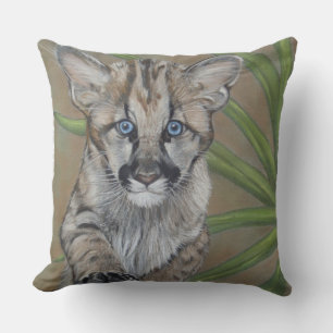 Coussin photo de la faune de big cat cougar kitten