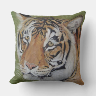 Coussin photo de la faune du tigre de gros chat