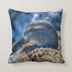 Coussin Photo de la faune féminine de Mallard Duck