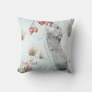 Coussin photo de la faune saisonnière de la neige de la s