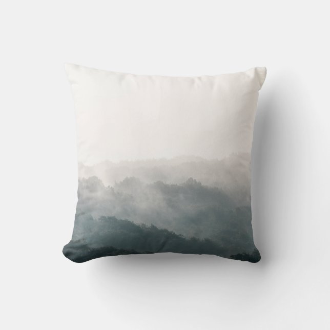 Coussin Photo de la forêt de Foggy (Recto)