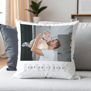 Coussin Photo de la première Fête des pères de papa minima