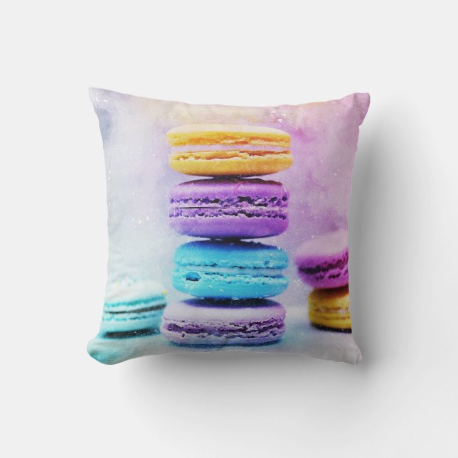 Coussin Photo de Macarons colorés (Recto)