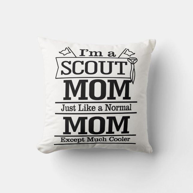 Coussin Photo de maman scout cool fière (Recto)