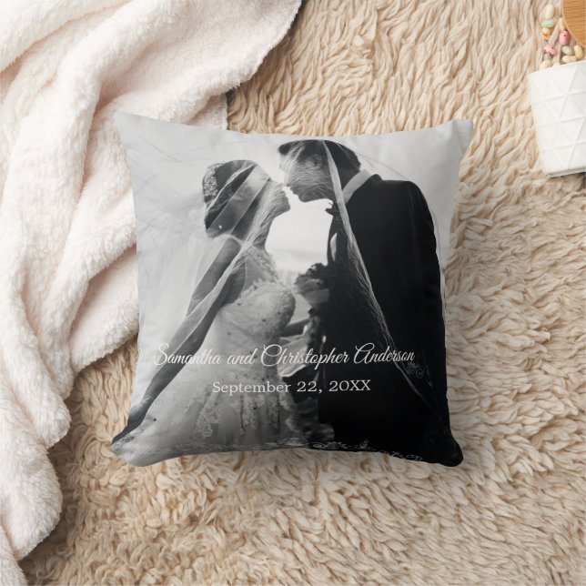 Coussin Photo de Mariage Customisé personnalisé (Couverture)
