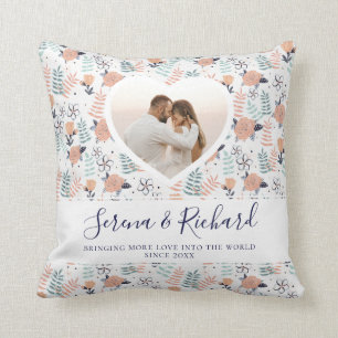 Coussin Photo de mariage et d'anniversaire de mariage à mo