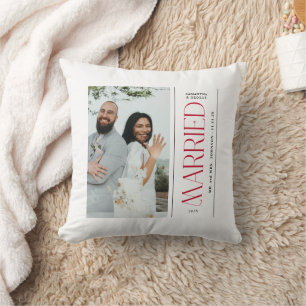 Coussin Photo de mariage Mariés Nouveaux mariés Noël
