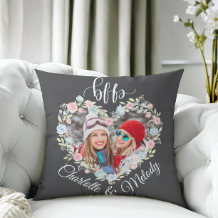 Coussin Photo de meilleures amies minimaliste moderne