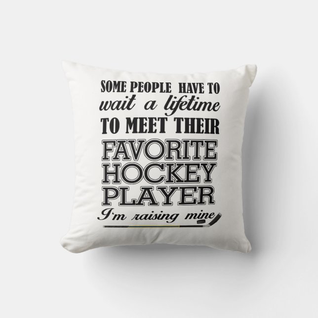 Coussin Photo de mère de hockey fière (Recto)