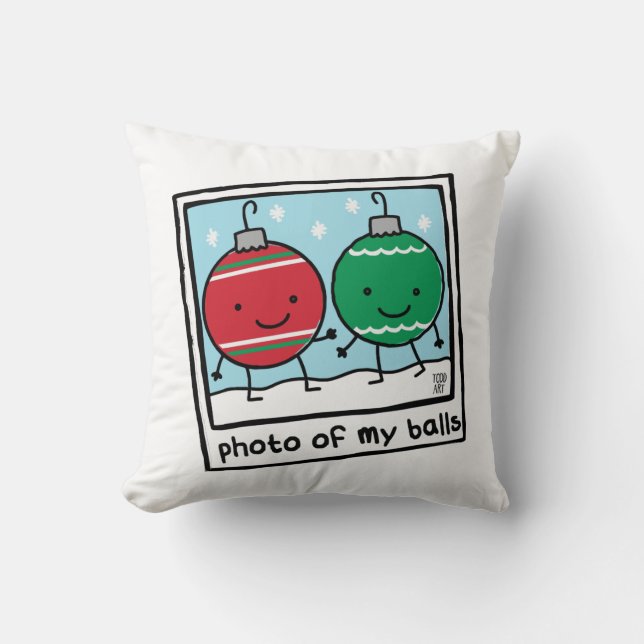 Coussin PHOTO DE MES BALLONS Joyeux Noël (Recto)