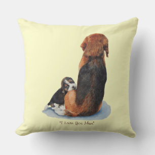 Coussin photo de mignon chiot beagle chiot en train de bou