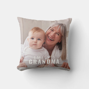 Coussin Photo de monogramme moderne et audacieux de grand-